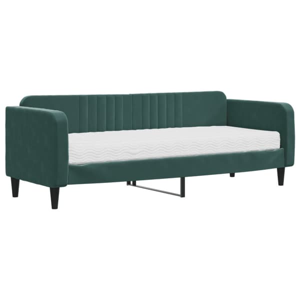 Dagbädd med madrass mörkgrön 80x200 cm sammet