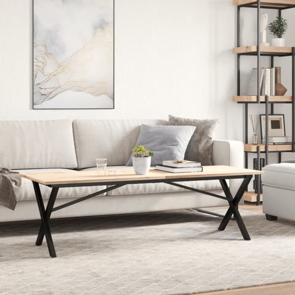 Bordsben för soffbord X-ram 140x30x43 cm stål