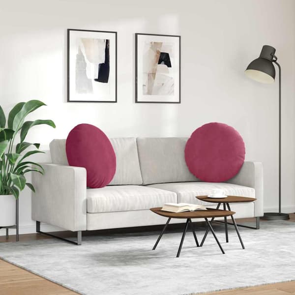 Sittkuddar 2 pcs Vinröd Ø 80 x 29 cm Sammet