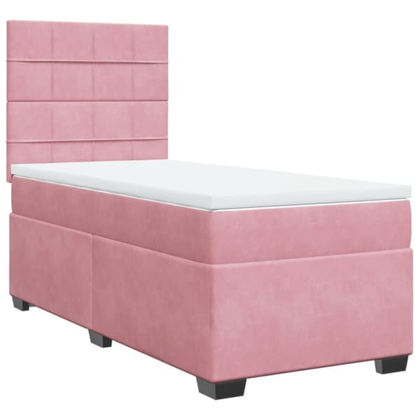 Ramsäng med madrass rosa 80x200 cm sammet