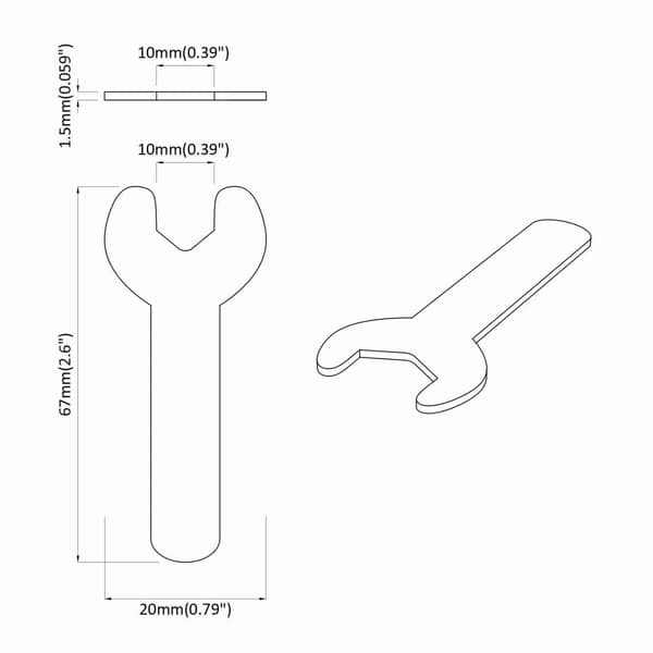 Blocknyckel 12 pcs Silver 10 mm Järn