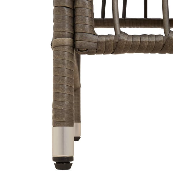 Trädgårdsstolar 2 st Grå PE rattan, Stål och Polyester Tyg
