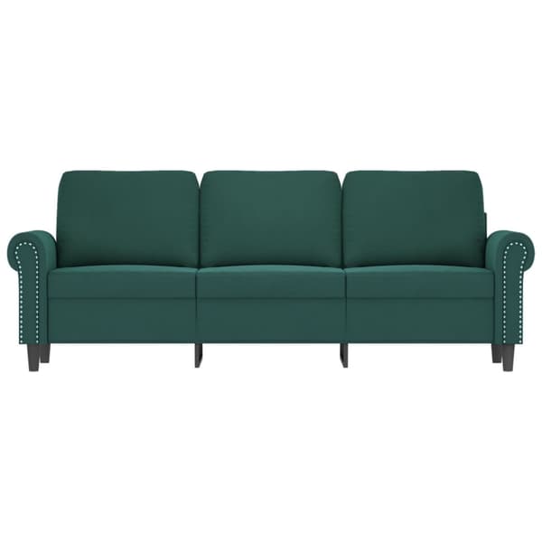 3-sitssoffa mörkgrön 180 cm sammet