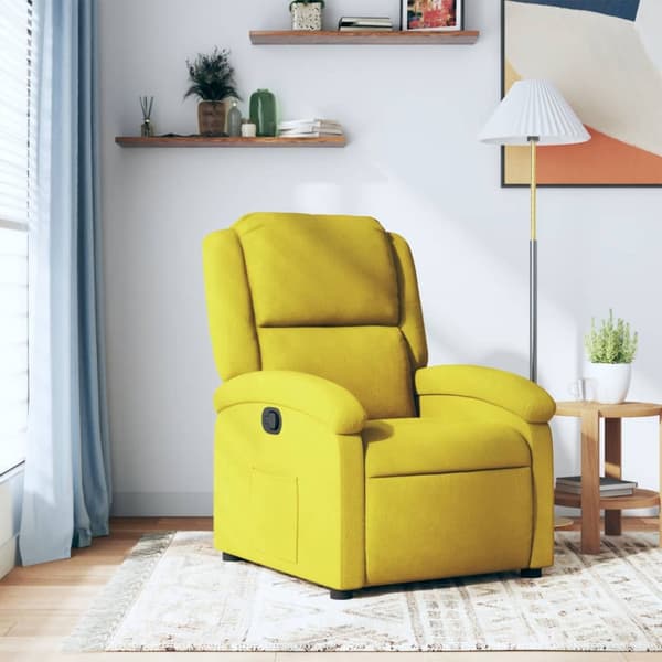 Reclinerfåtölj gul sammet