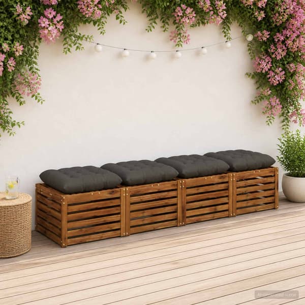 Sittkuddar VIANEN 4 st 100% Polyester Antracit 60 x 60 x 12 cm