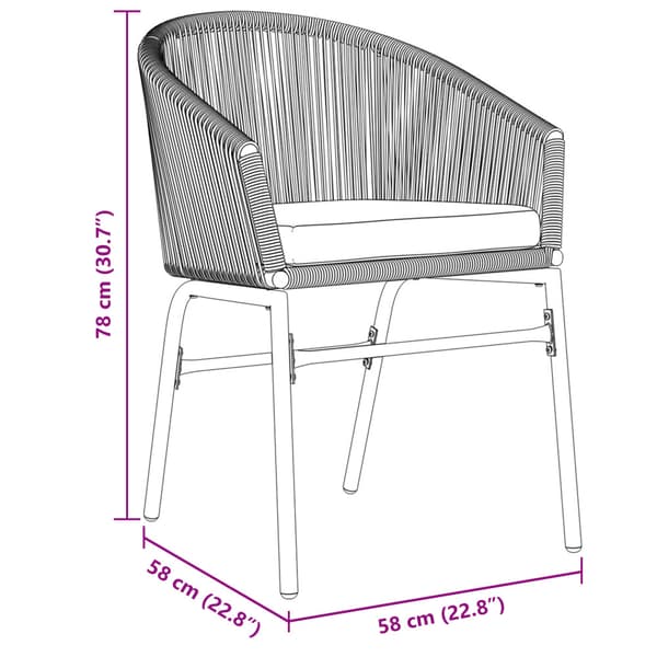 Trädgårdsmöbelset 7 pcs Grå konstrotting