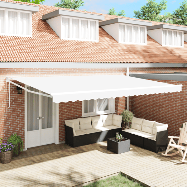 Markis Vit 500 × 300 cm Polyester och metall