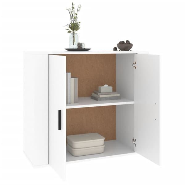 Skänk vit 80x33x70 cm konstruerat trä