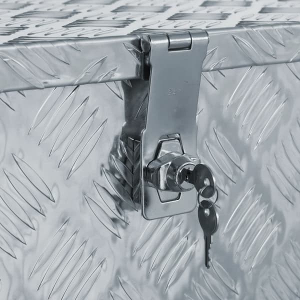 Förvaringslåda aluminium 90,5x35x40 cm silver