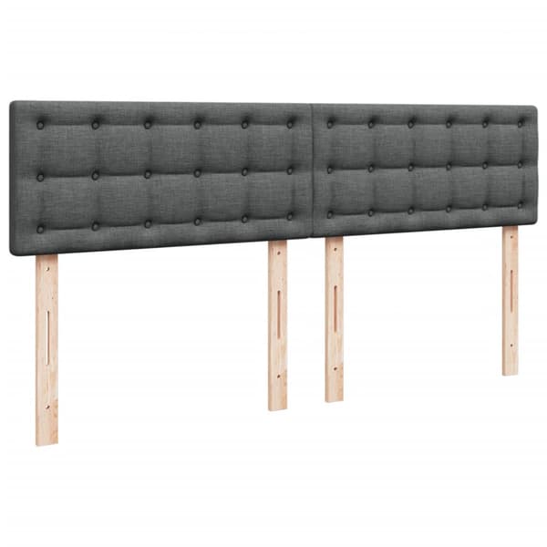 Ramsäng med madrass mörkgrå 200x200 cm tyg