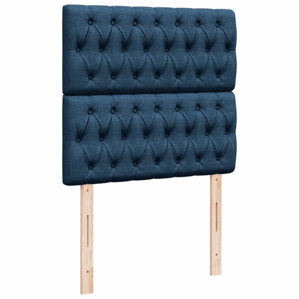 Ramsäng med madrass blå 100x200 cm tyg