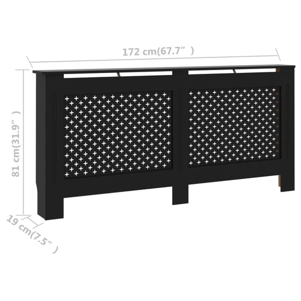 Elementskydd svart 172x19x81,5 cm MDF