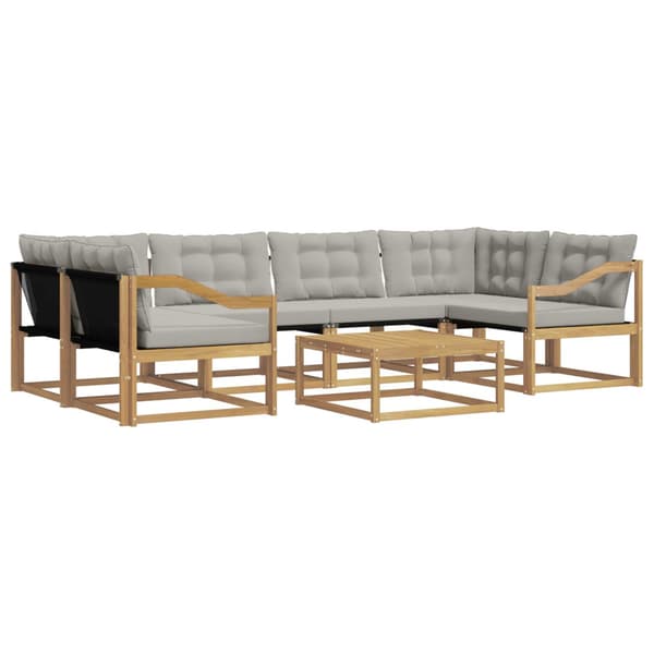 Utomhussoffset 7 pcs Vit och ljusgrå 79 x 79 x 37 cm
