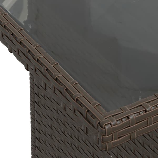 Trädgårdsoffset med lagring 7 pcs Brun Poly rattan
