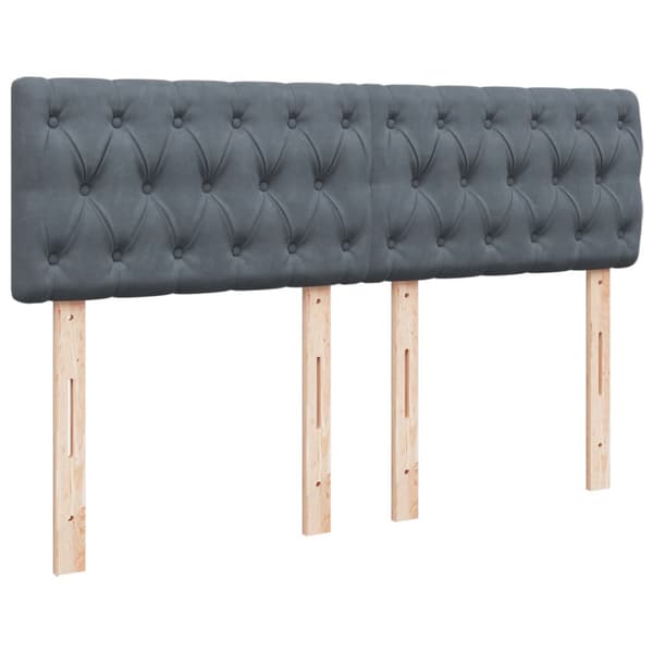 Ramsäng med madrass mörkgrå 140x200 cm sammet