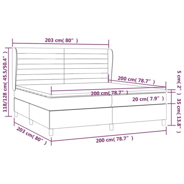 Ramsäng med madrass ljusgrå 200x200 cm sammet