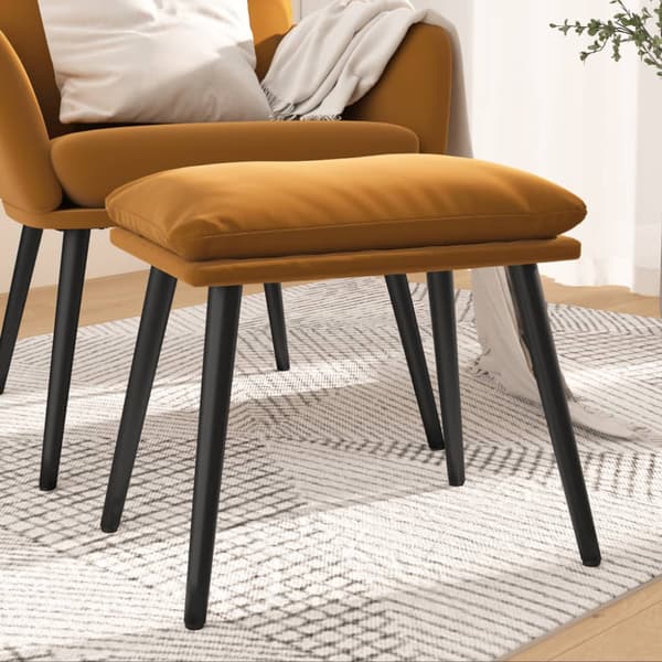 Fotpall brun 45x29,5x35 cm sammet
