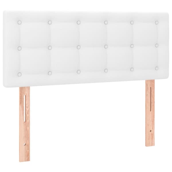 Ramsäng med madrass vit 100x200 cm konstläder