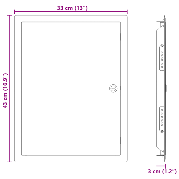 Åtkomstpanel Vit 43 x 33 x 3 cm Stål