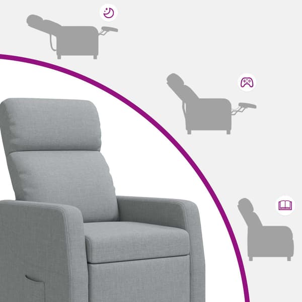 Recliner Ljusgrå Tyg