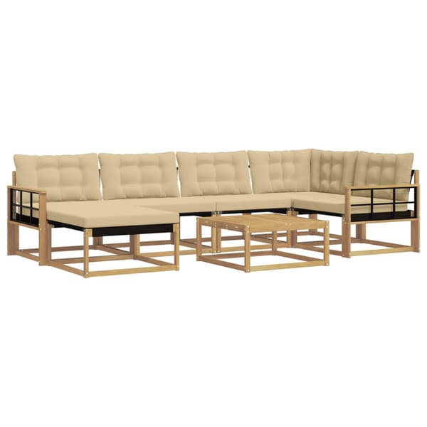 Utomhussoffset 7 pcs Vit och Beige 79 x 79 x 37 cm