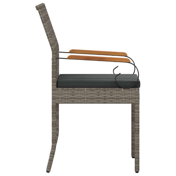 Trädgårdsstolar 2 pcs Grå och mörkgrå Poly Rattan och Akacia