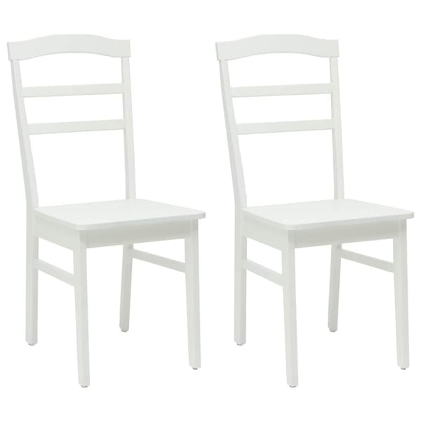 Matstol 2 pcs Vit Massiv Gummiträ