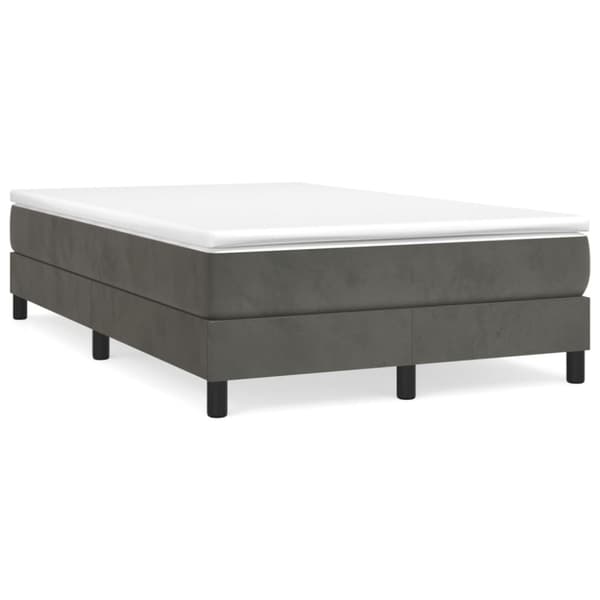 Boxspring-sängram mörkgrå 120x200 cm sammet