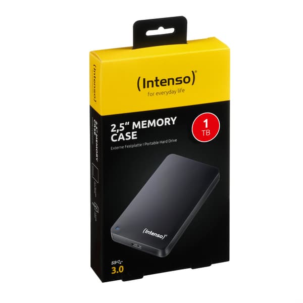 Intenso Memory Case 2.5" USB 3.0, 1TB externa hårddiskar 1,02 TB Svart