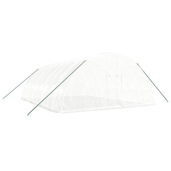 Växthus med stålram vit 48 m² 8x6x2,85 m