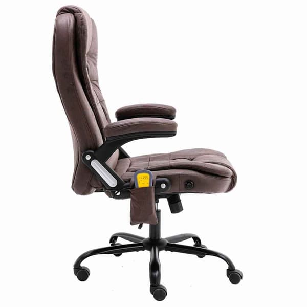 Massagekontorsstol mörkbrun konstmocka