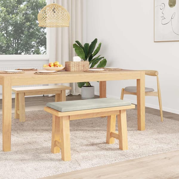 Bänk kudde Sammet (V) Gräddvit Djup 35 cm