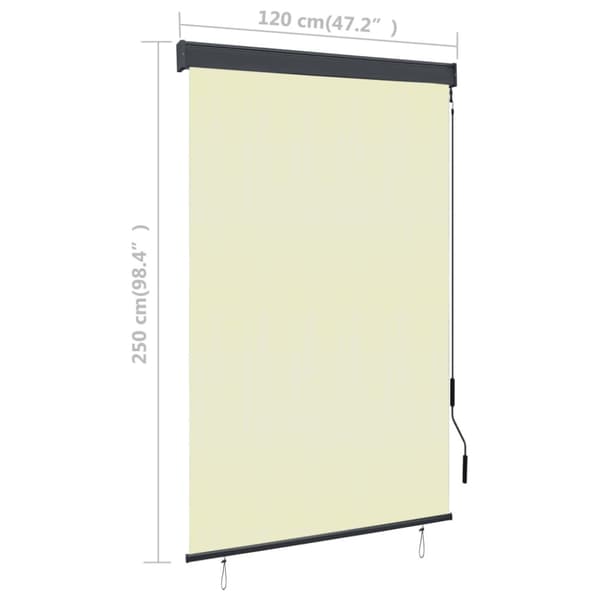 Rullgardin utomhus 120x250 cm gräddvit