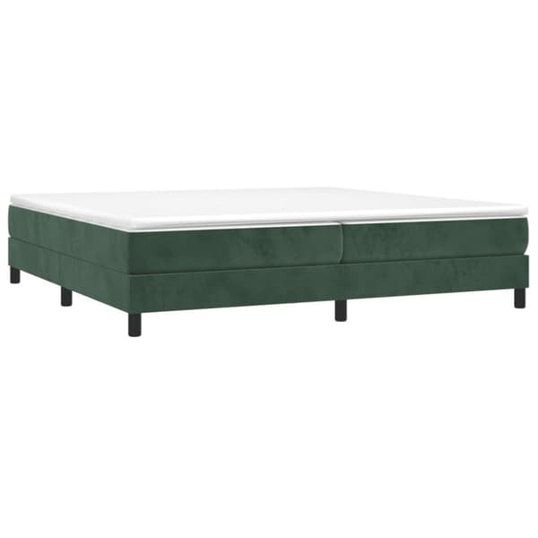 Boxspring-sängram mörkgrön 200x200 cm sammet
