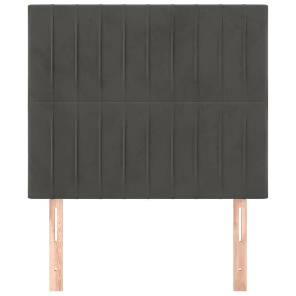 Sänggavel mörkgrå 80x5x118/128 cm sammet