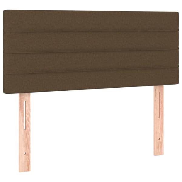 Ramsäng med madrass mörkbrun 90x190 cm tyg