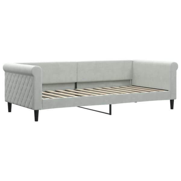 Dagbädd utdragbar ljusgrå 90x200 cm sammet