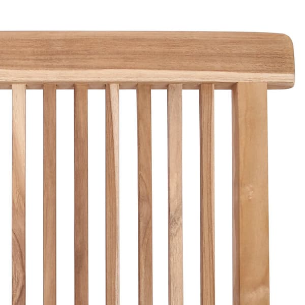 Fällbar Trädgårdsstol 2 st Naturlig Massivt teakträ
