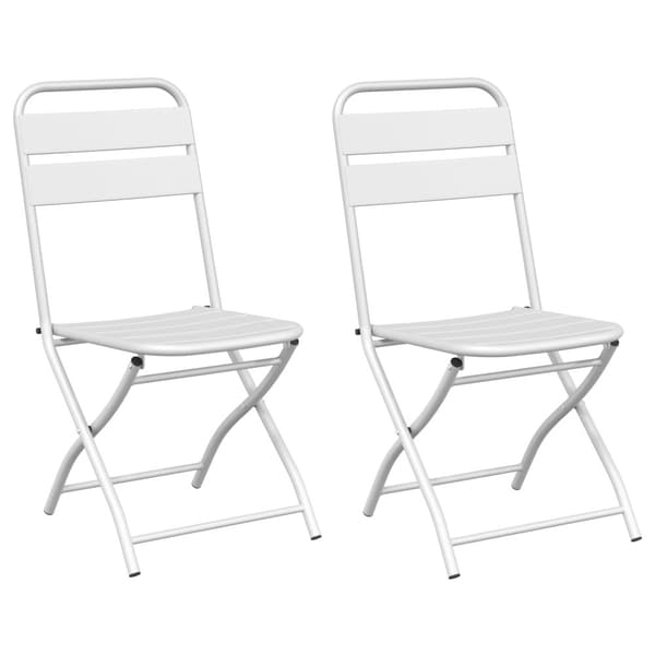 Fällstol för trädgård 2 pcs Vit 42 x 52 x 82cm