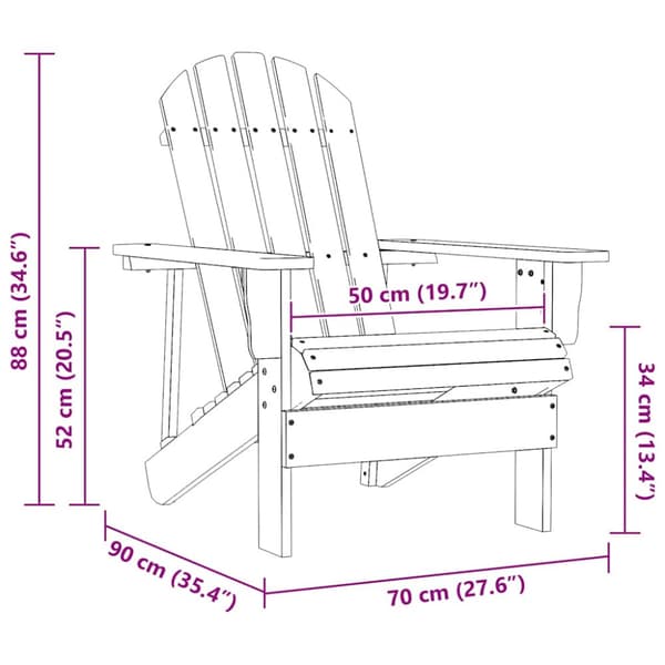 Adirondackstol massivt granträ röd