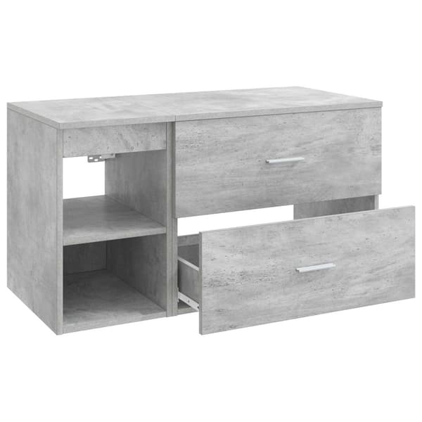 Badrumsmöbelset 2 pcs Betonggrå Konstruerat trä