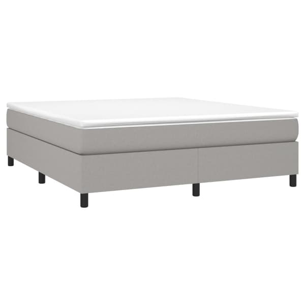 Boxspring-sängram ljusgrå 180x200 cm tyg