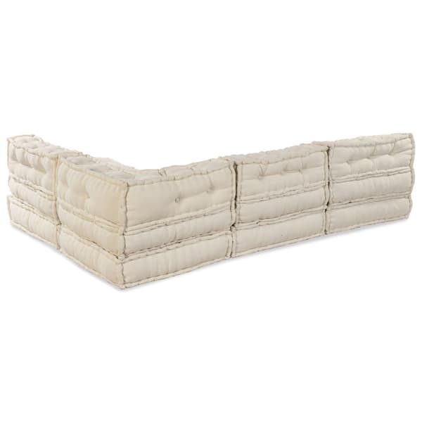 Modulsofa enhet 4 pcs Gräddvit Tyg