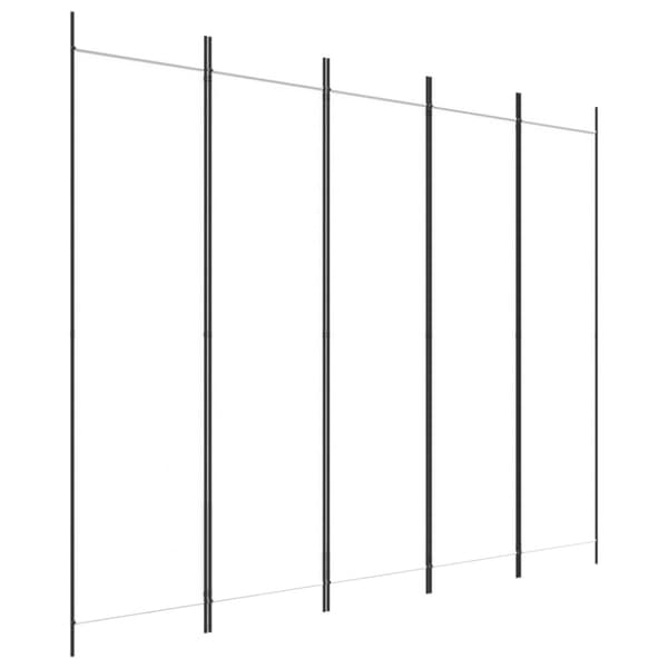 Rumsavdelare 5 paneler vit 250x200 cm tyg