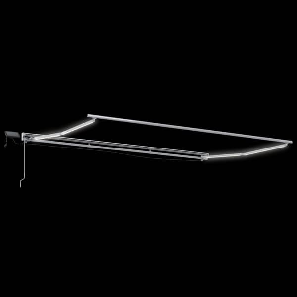 Manuell markisram med LED-lampor Sand 4 × 3 m