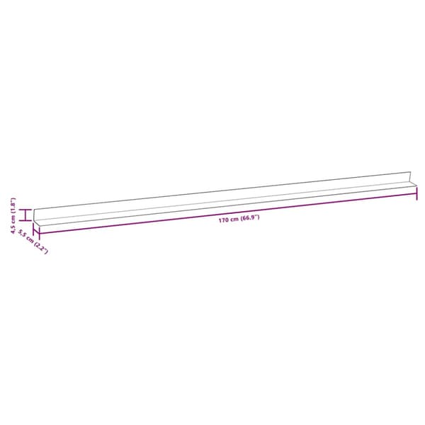 Ytterhörnlist 5 st WPC 170 cm svart