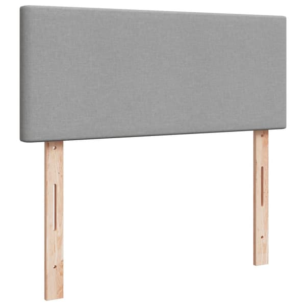 Ramsäng med madrass ljusgrå 120x190 cm tyg