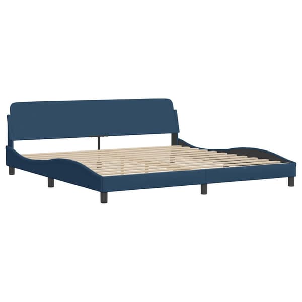 Bed Frame without Mattress "Hanko" Blue 200x200cm Fabric