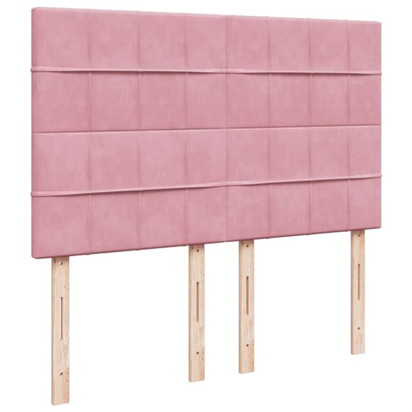 Ramsäng med madrass rosa 160x200 cm sammet
