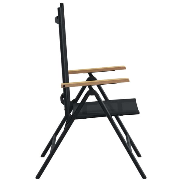 Fällbara trädgårdsstolar 2 pcs Svart 58 x 73 x 111,5 cm